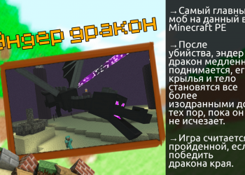 Эндер Дракон в Minecraft PE 1.0