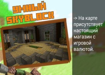 Магазин и игровая валюта в карте Скай Блок на Minecraft PE