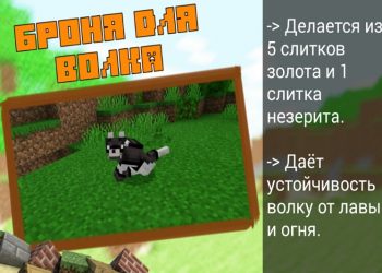 Броня для волка в Minecraft PE