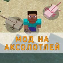 Скачать Мод на Аксолотлей на Minecraft PE